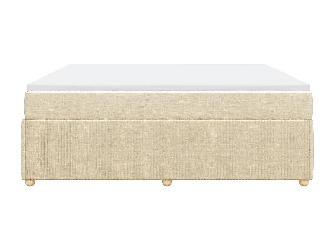 Sommier à lattes de lit avec matelas Crème 200x200 cm Tissu