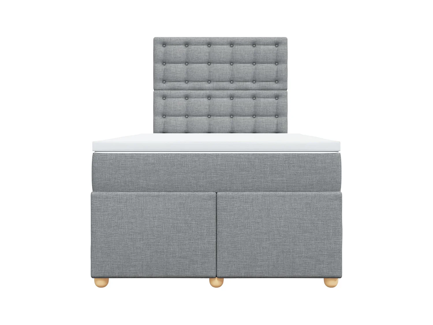 Sommier à lattes de lit et matelas gris clair 120x190 cm tissu