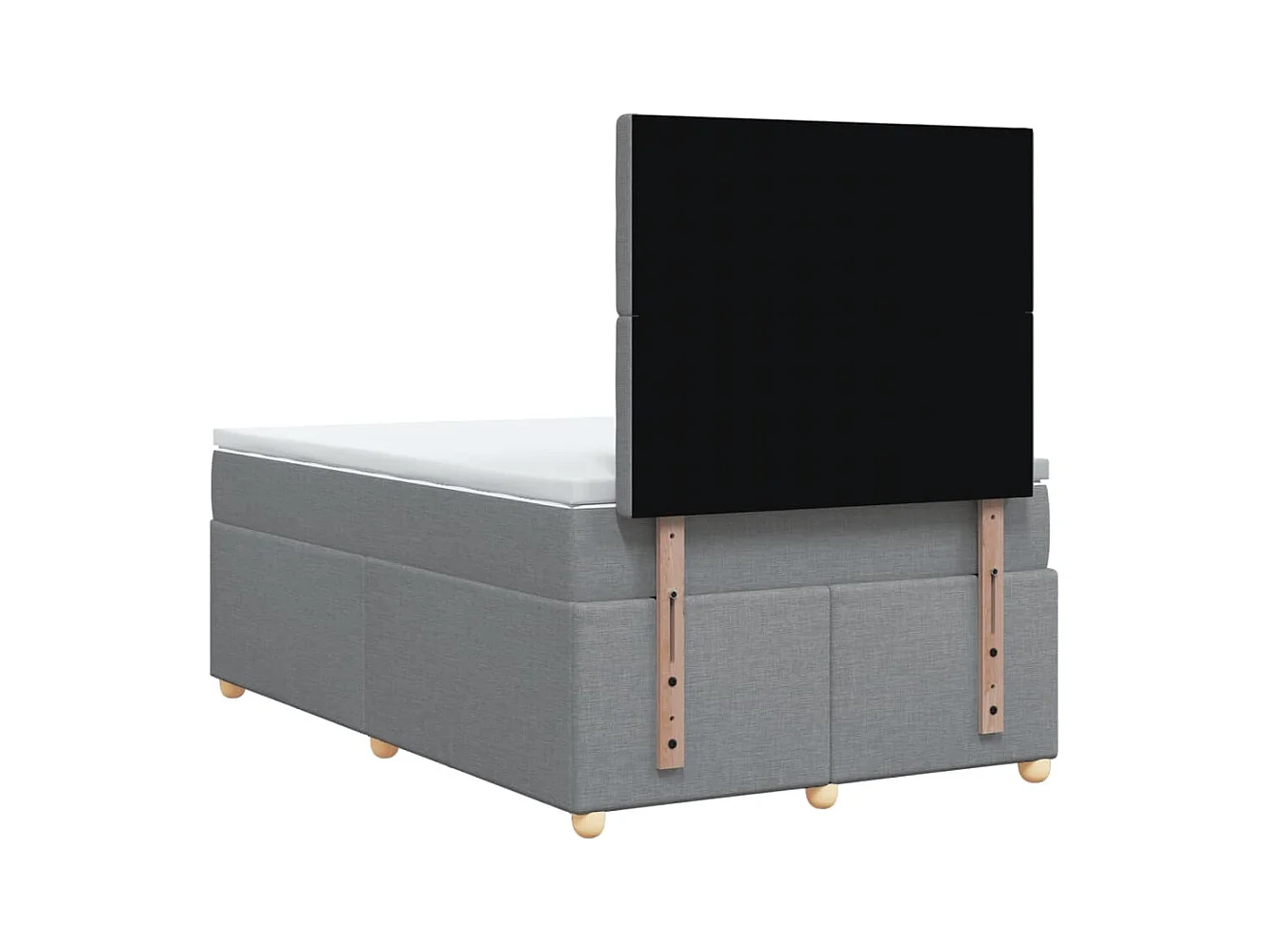 Sommier à lattes de lit et matelas gris clair 120x190 cm tissu