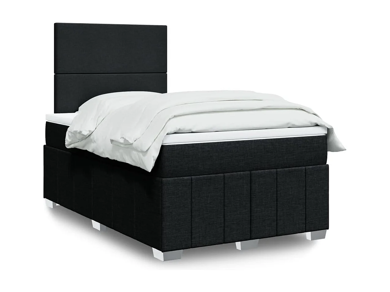 Sommier à lattes de lit avec matelas Noir 120x200 cm Tissu