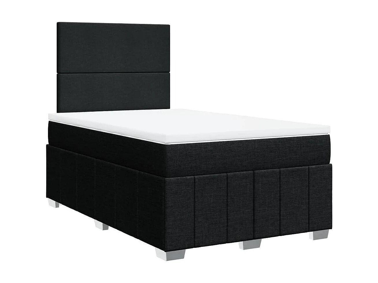Sommier à lattes de lit avec matelas Noir 120x200 cm Tissu