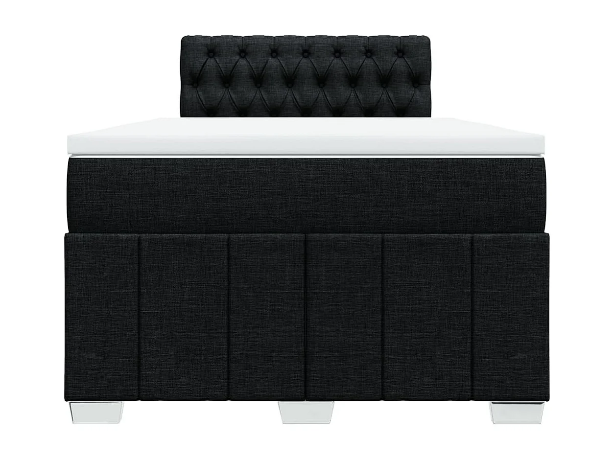 Sommier à lattes de lit avec matelas noir 120x190 cm tissu