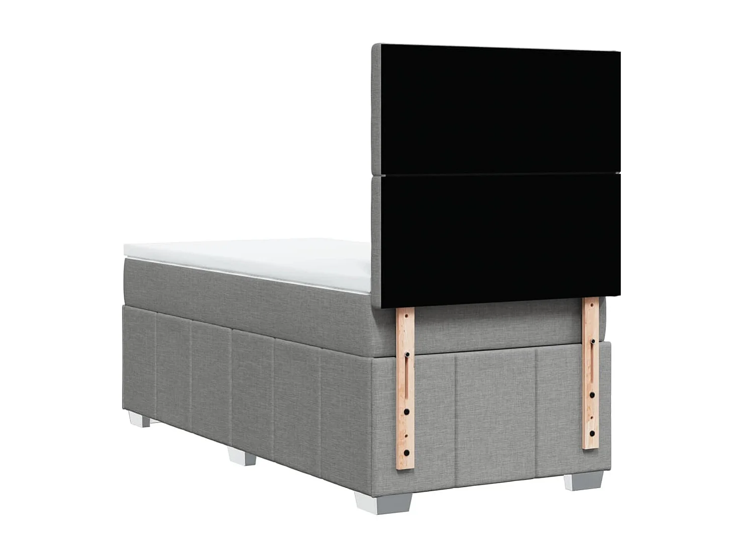 Sommier à lattes de lit avec matelas Gris clair 100x200cm Tissu
