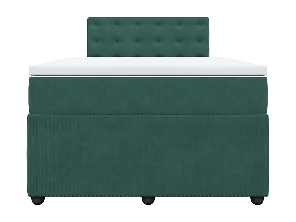 Boxspring met matras fluweel donkergroen 120x190 cm