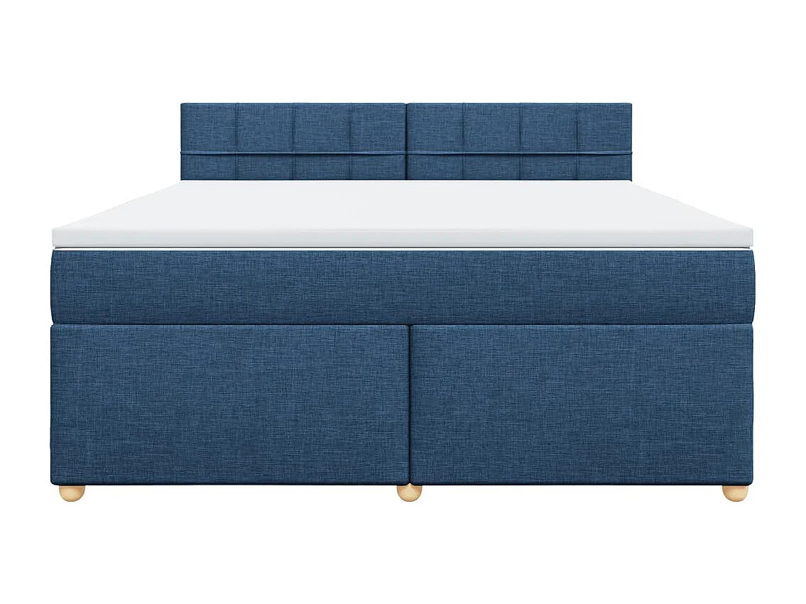 Cama com molas/colchão 180x200 cm tecido azul