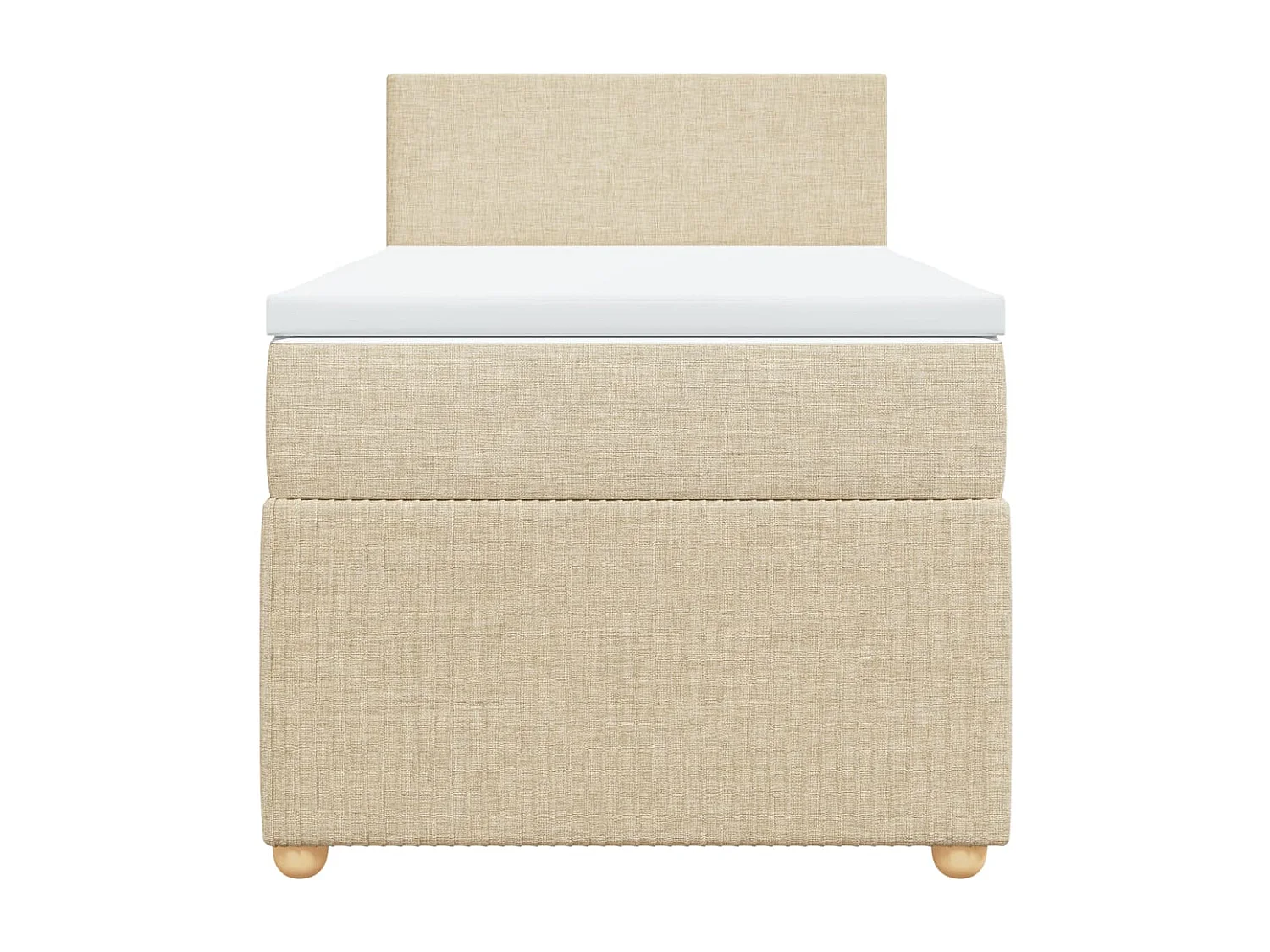 Sommier à lattes de lit avec matelas Crème 100x200 cm Tissu