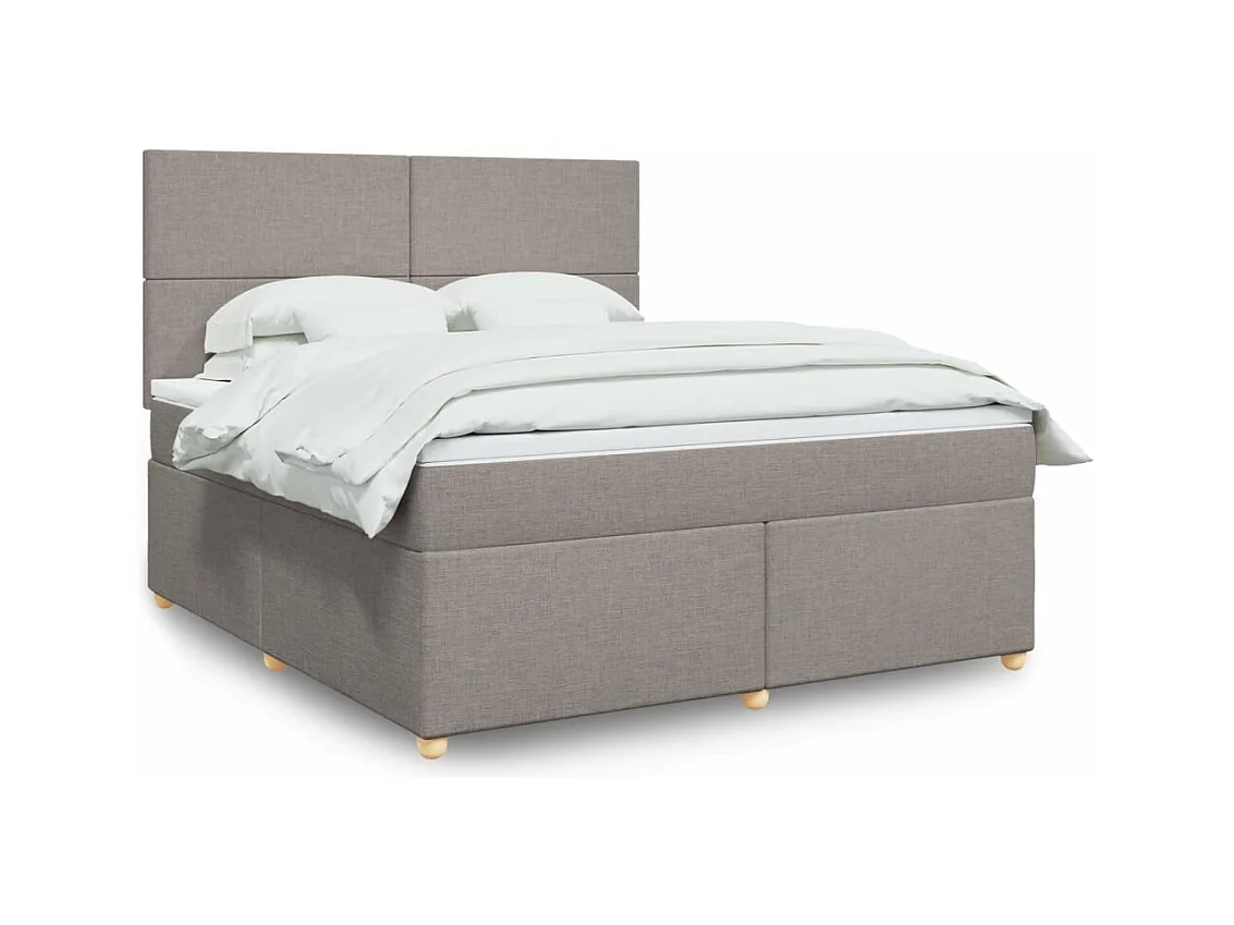 Sommier à lattes de lit avec matelas Taupe 180x200 cm Tissu