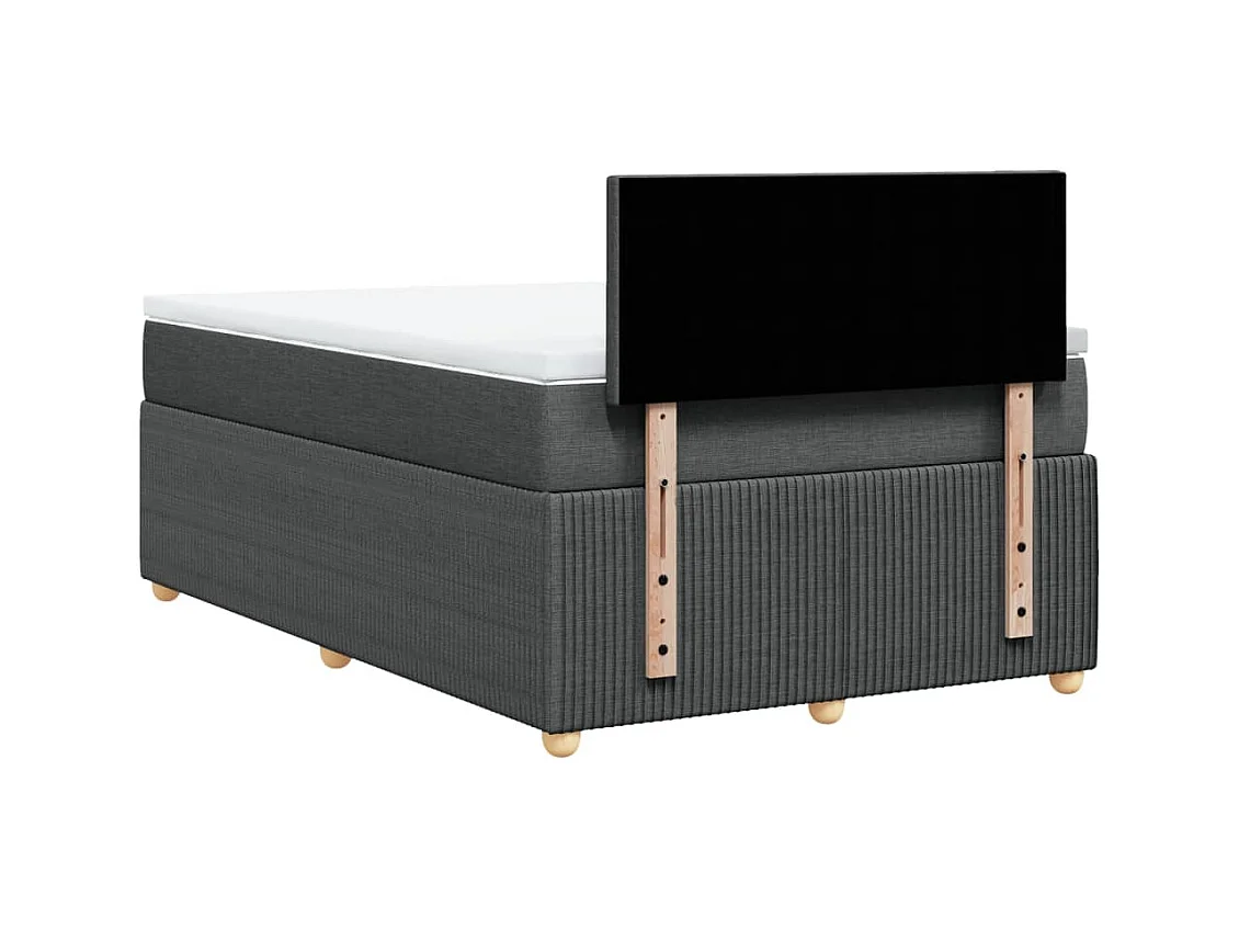 Cama boxspring com colchão 120x190 cm tecido cinzento-escuro