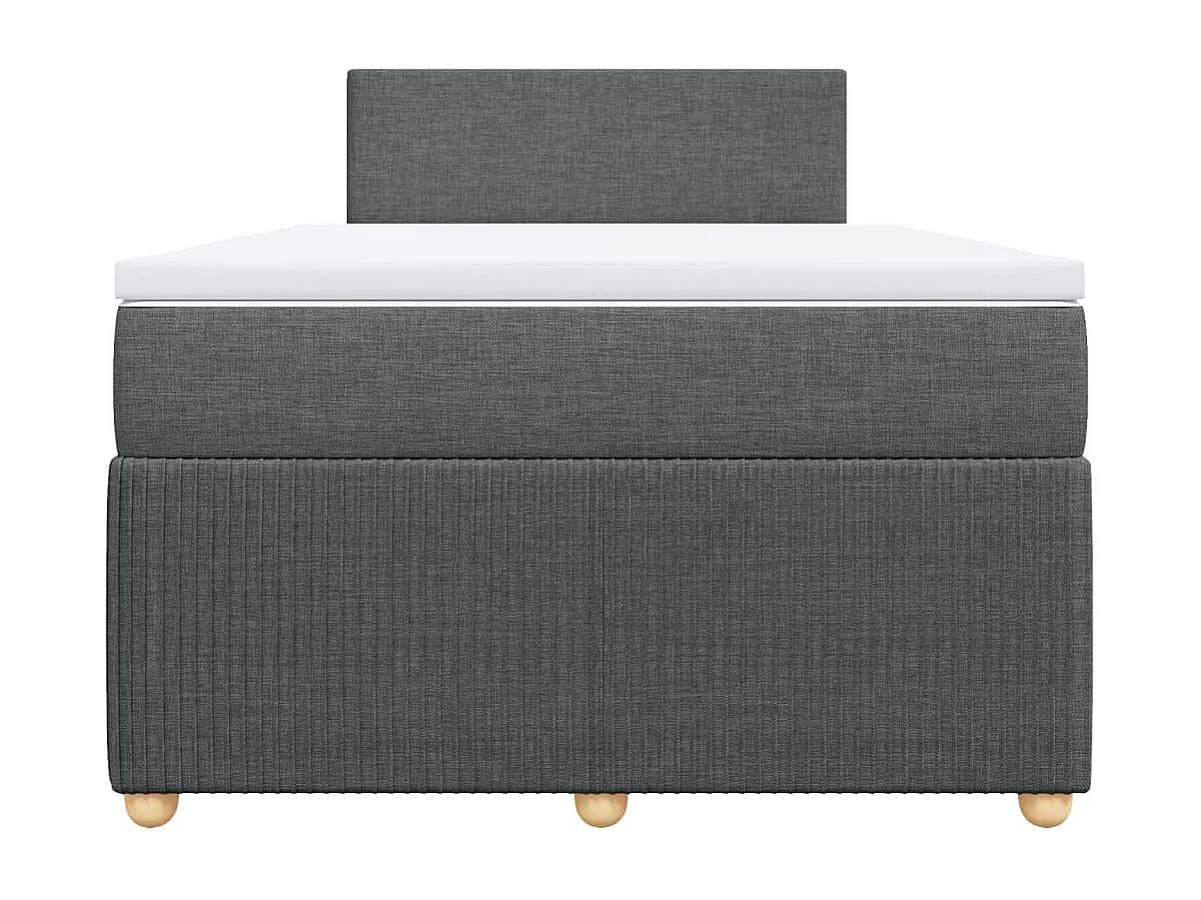 Cama box spring con colchón tela gris oscuro 120x190 cm
