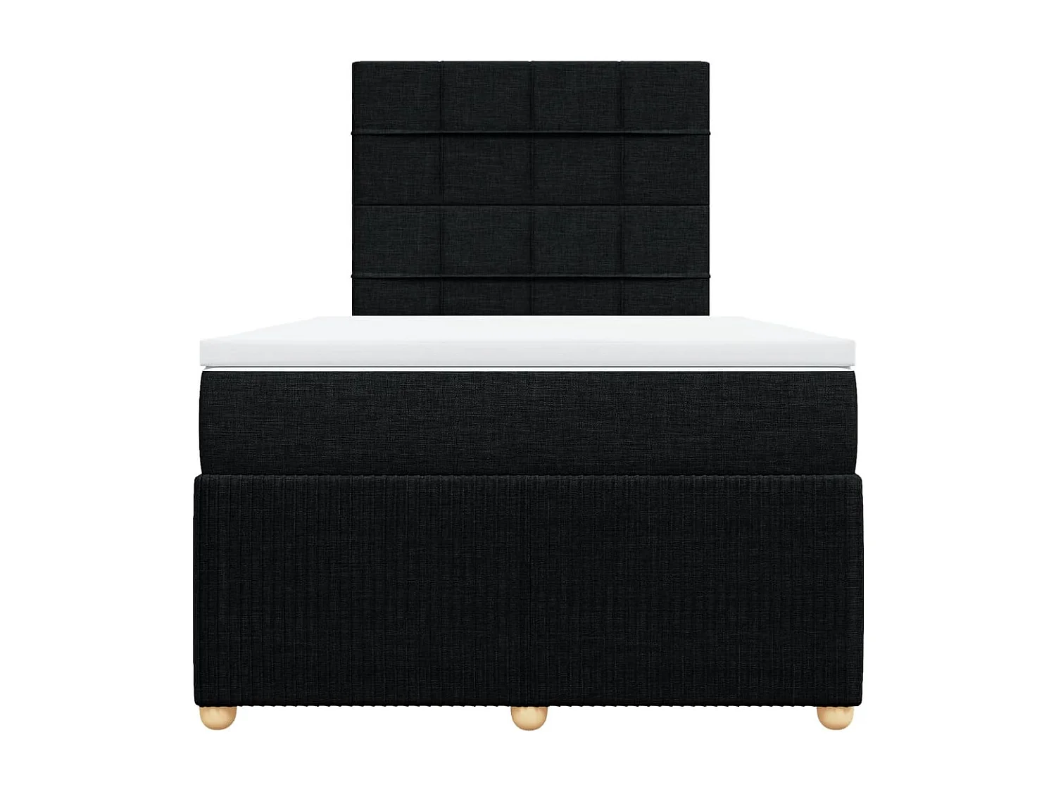 Sommier à lattes de lit avec matelas noir 120x190 cm tissu