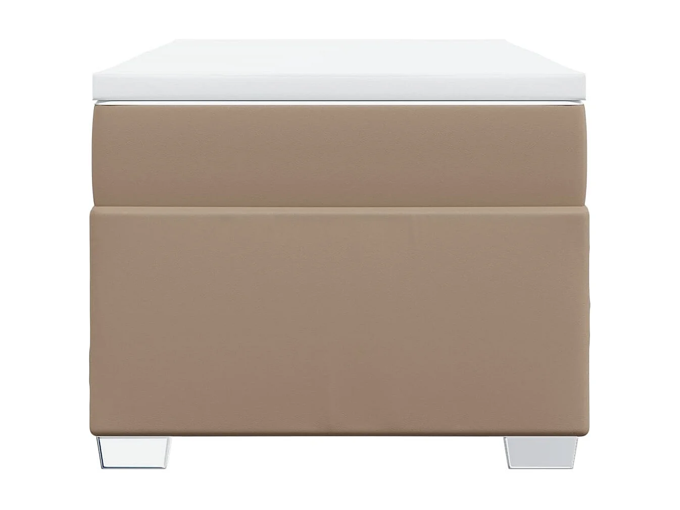 Cama box spring con colchón cuero sintético capuchino 90x200 cm