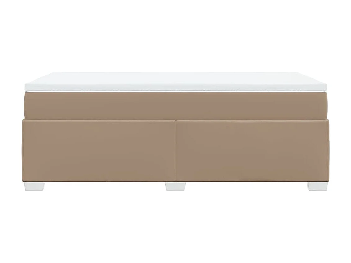 Cama box spring con colchón cuero sintético capuchino 90x200 cm