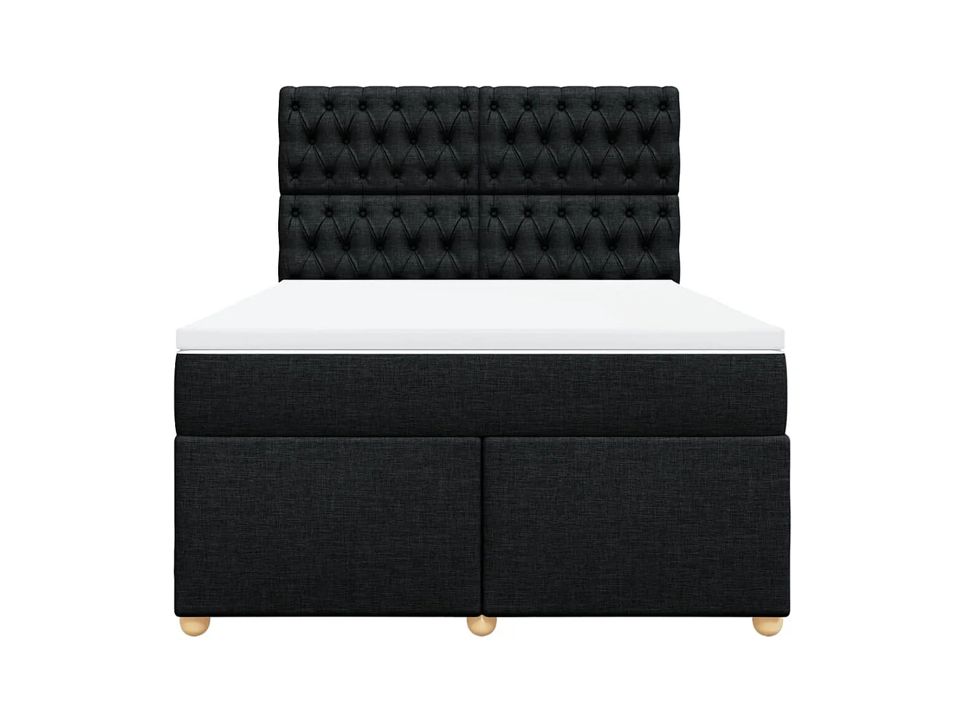 Sommier à lattes de lit avec matelas Noir 140x190 cm Tissu