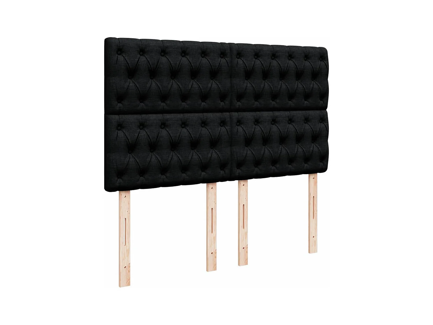 Sommier à lattes de lit avec matelas Noir 140x190 cm Tissu