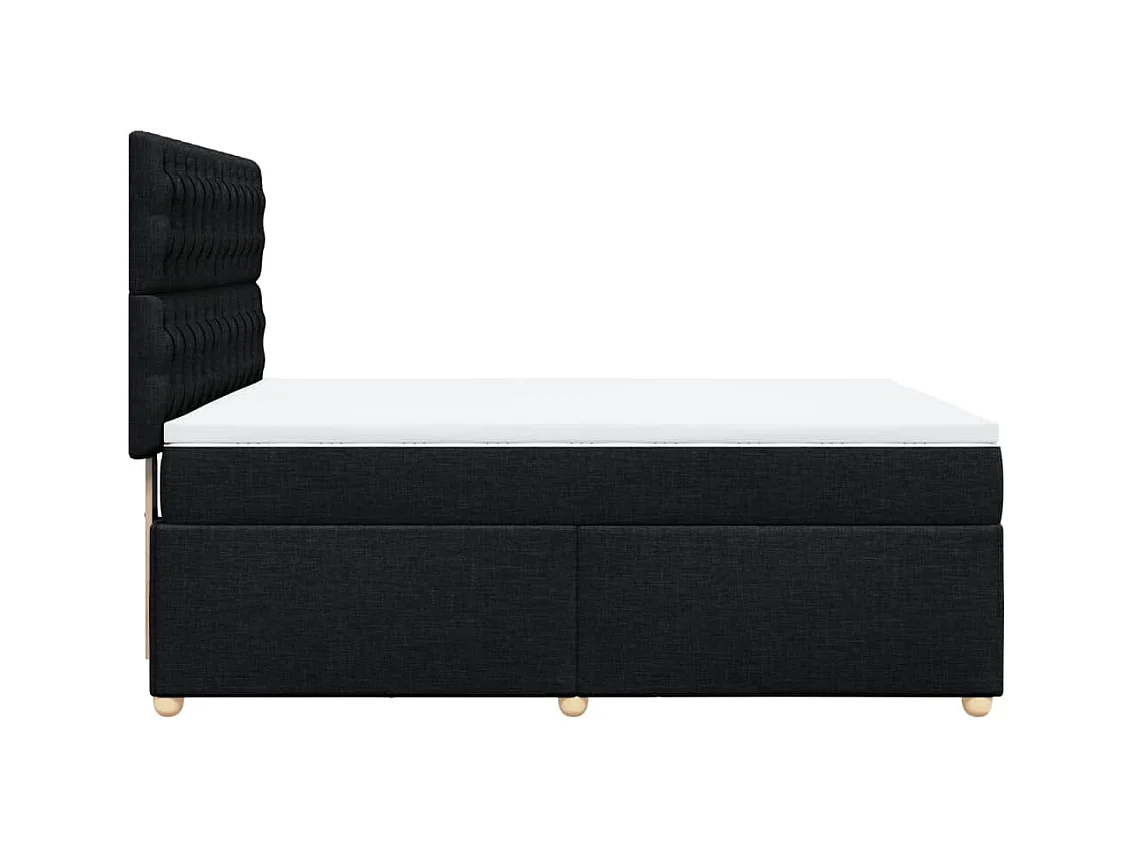 Sommier à lattes de lit avec matelas Noir 140x190 cm Tissu