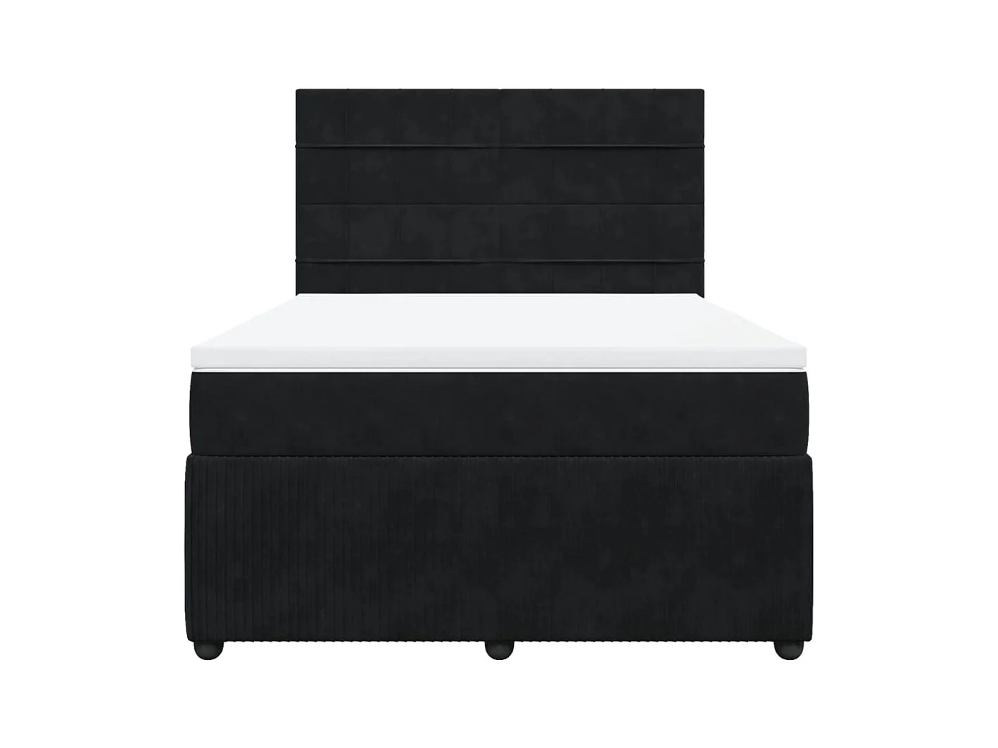 Sommier à lattes de lit avec matelas Noir 140x190 cm Velours