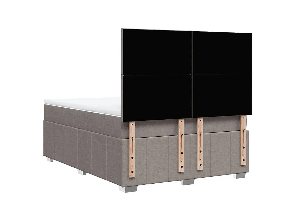 Sommier à lattes de lit avec matelas Taupe 160x200 cm Tissu
