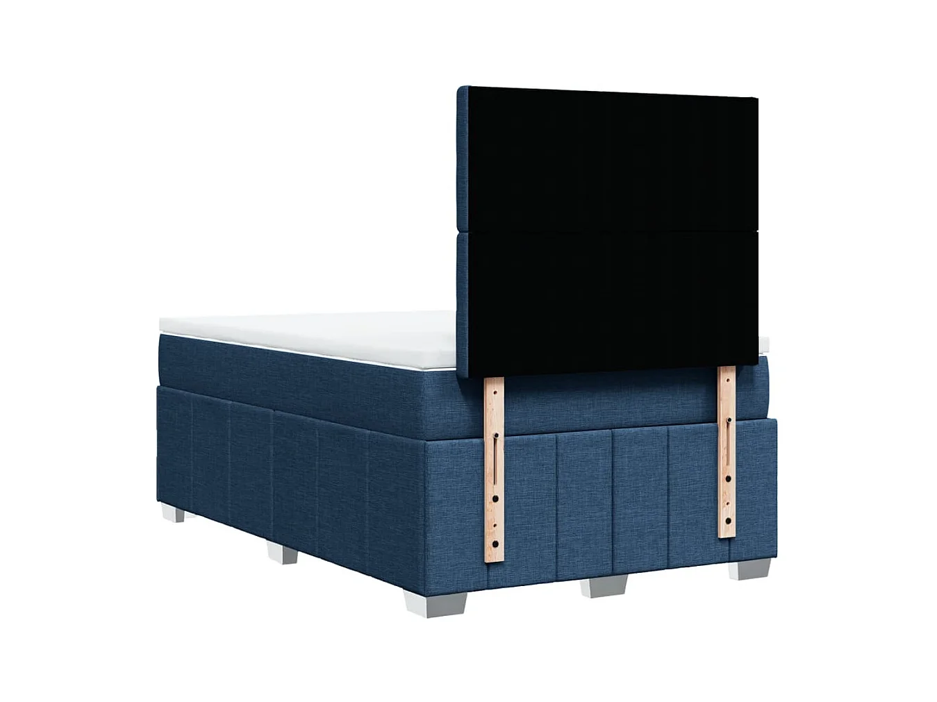 Cama boxspring com colchão 120x190 cm tecido azul