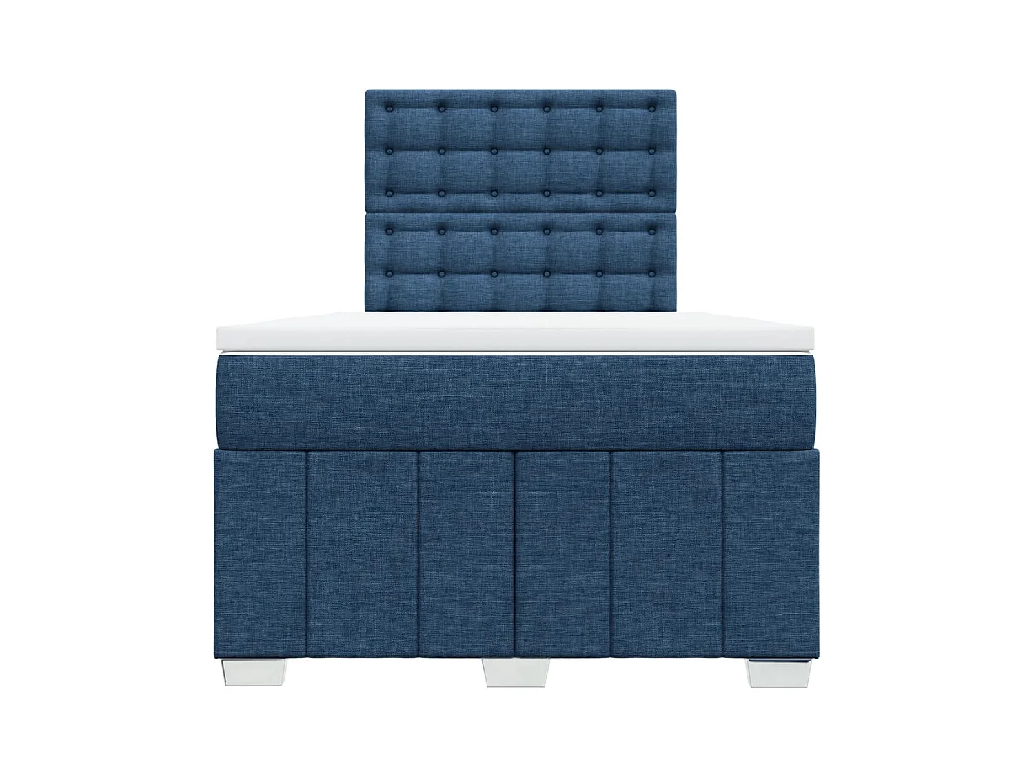 Cama boxspring com colchão 120x190 cm tecido azul