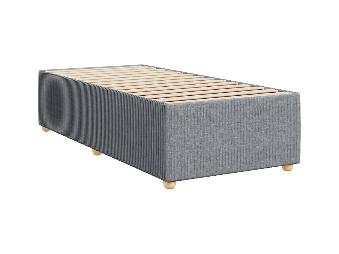 Sommier à lattes de lit avec matelas Gris clair 90x200 cm Tissu