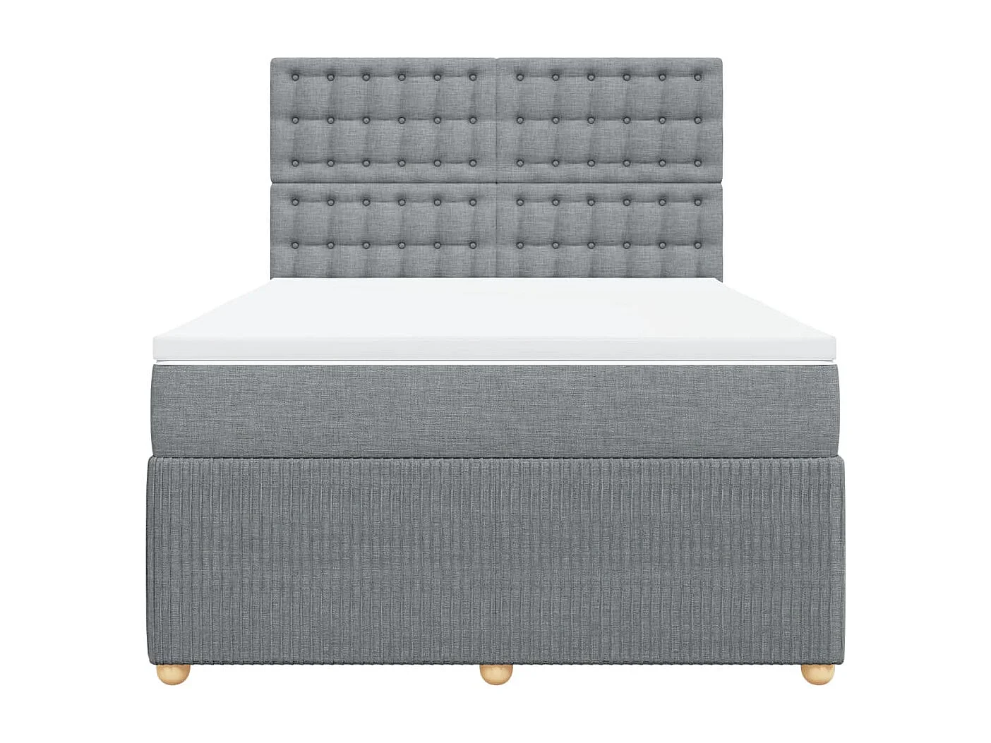 Cama com molas/colchão 140x190 cm tecido cinzento-claro