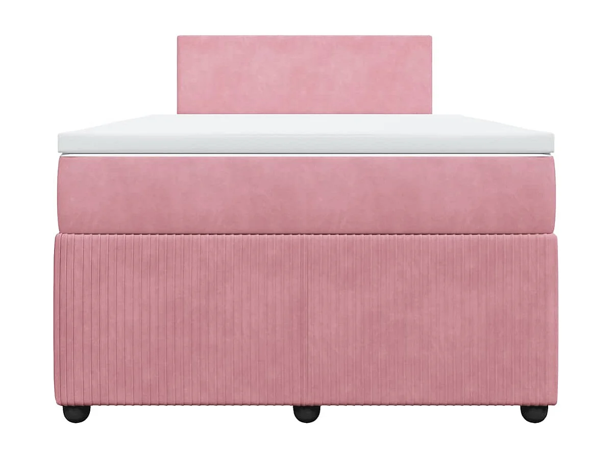 Cama boxspring com colchão 120x190 cm veludo rosa