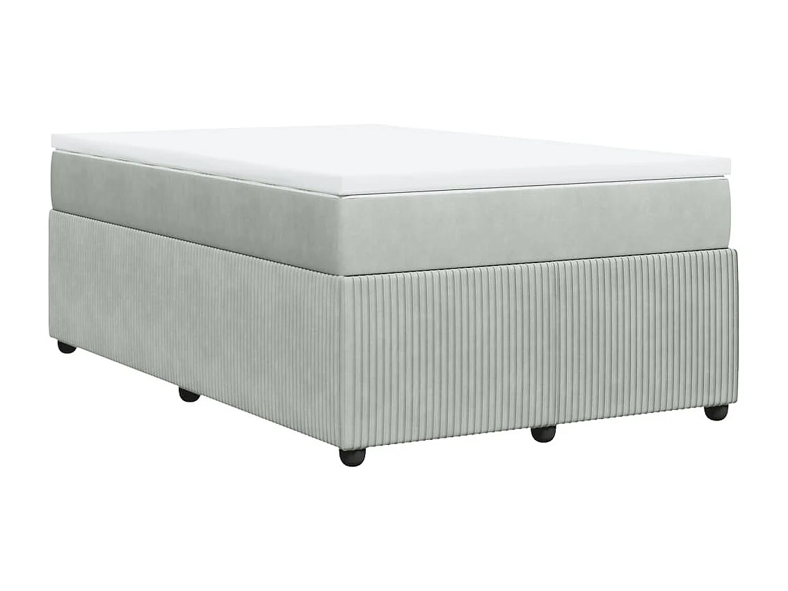 Sommier à lattes de lit et matelas Gris clair 120x200cm Velours