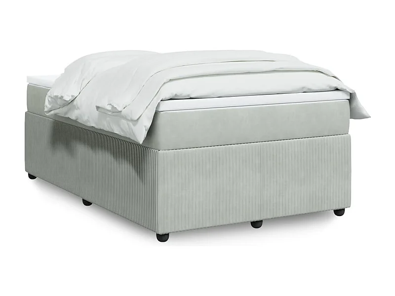 Sommier à lattes de lit et matelas Gris clair 120x200cm Velours