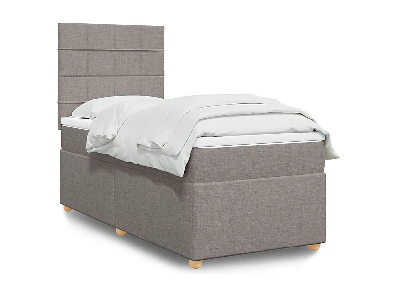 Sommier à lattes de lit avec matelas Taupe 90x200 cm Tissu