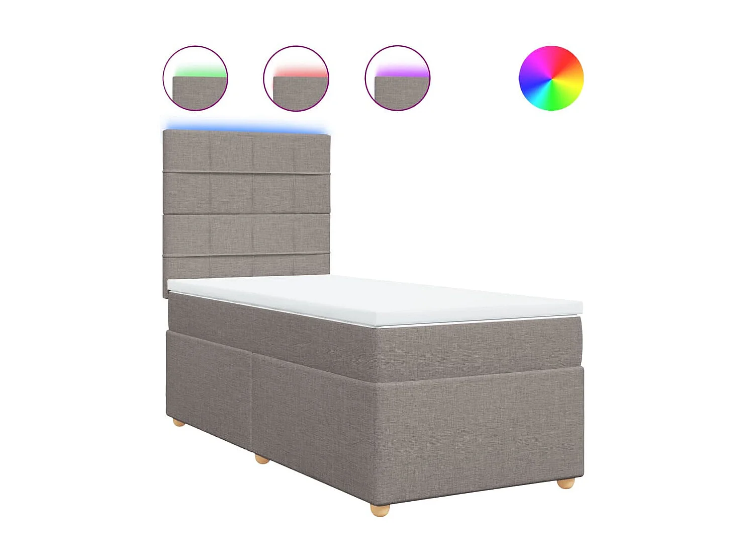 Sommier à lattes de lit avec matelas Taupe 90x200 cm Tissu