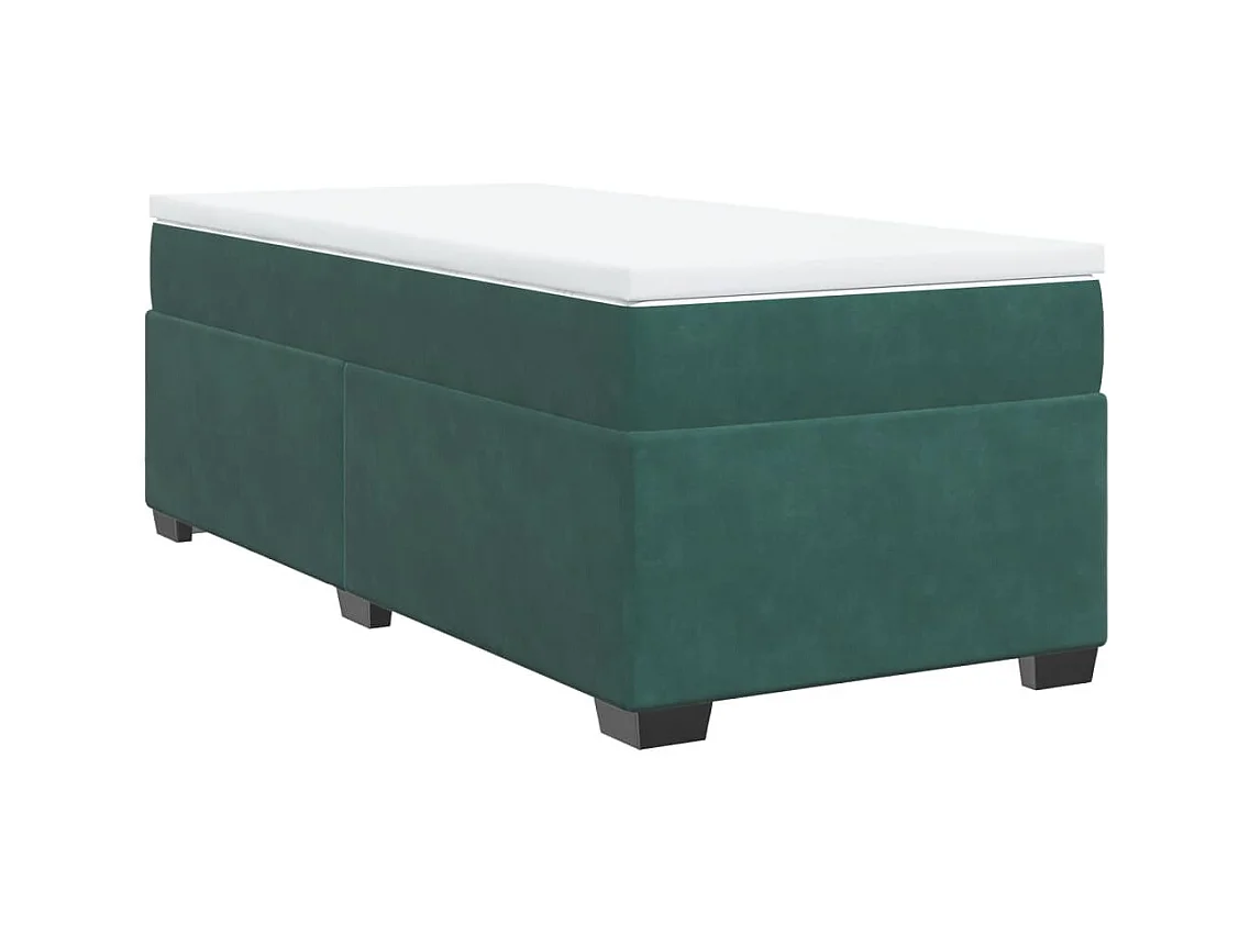 Sommier à lattes de lit avec matelas Vert foncé 90x200 cm