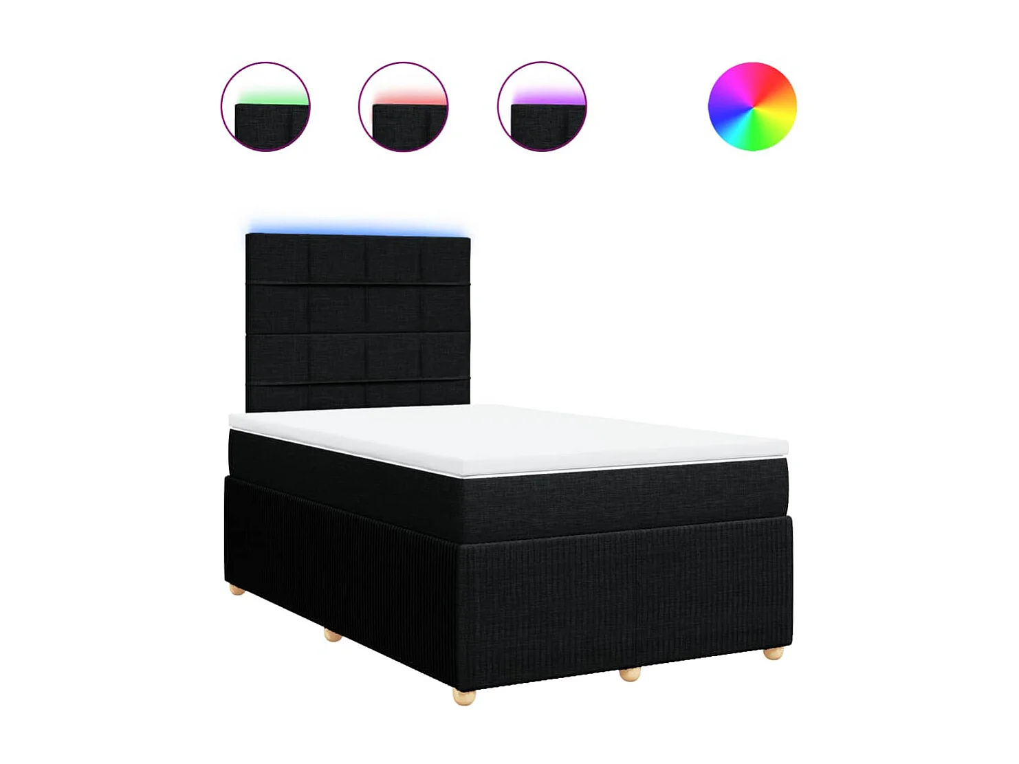 Boxspring met matras stof zwart 120x190 cm