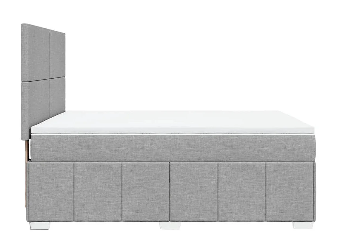 Sommier à lattes de lit avec matelas Gris clair 140x190cm Tissu