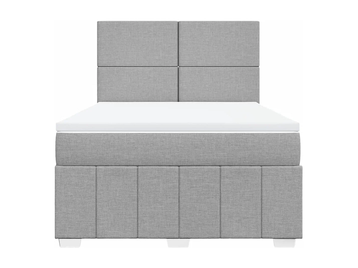 Cama com molas/colchão 140x190 cm tecido cinzento-claro