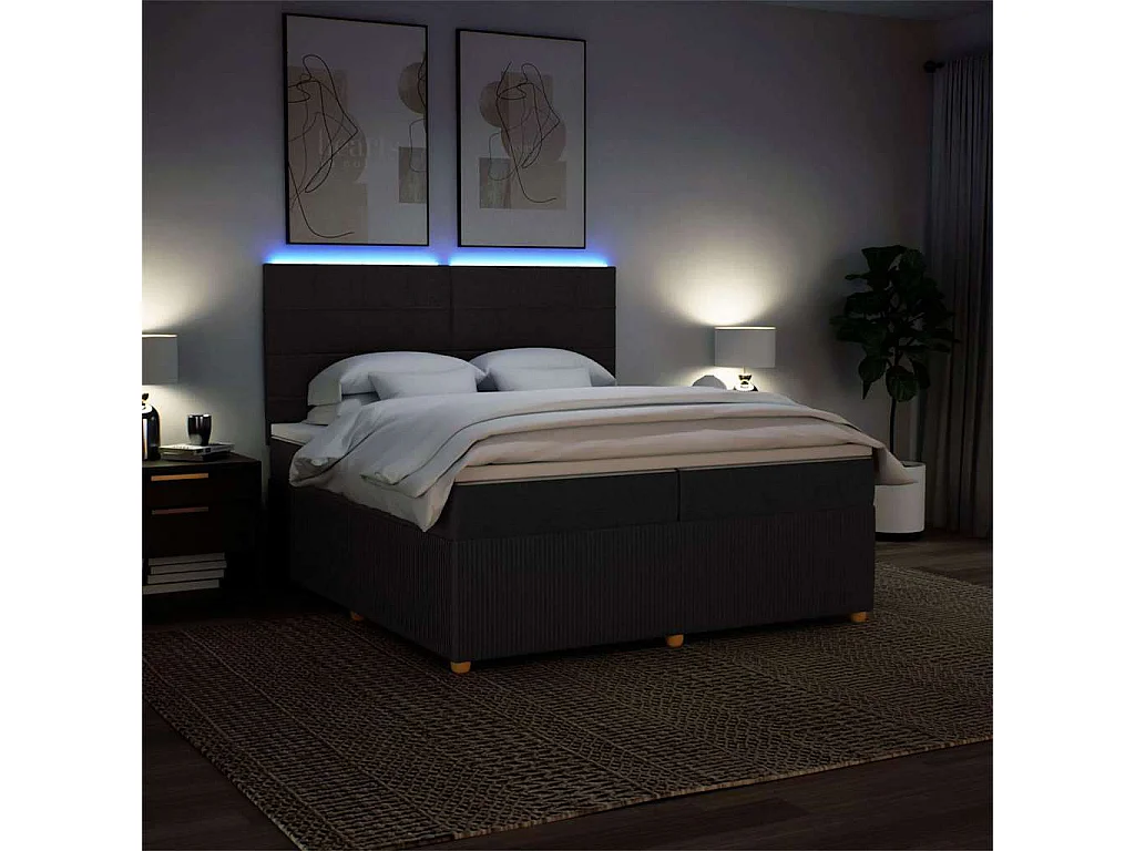 Boxspring met matras stof zwart 200x200 cm