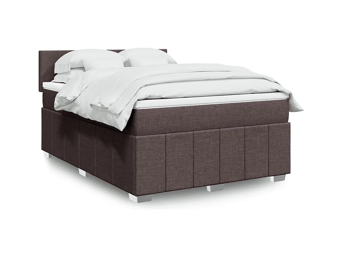 Sommier à lattes de lit avec matelas Marron foncé 140x190 cm