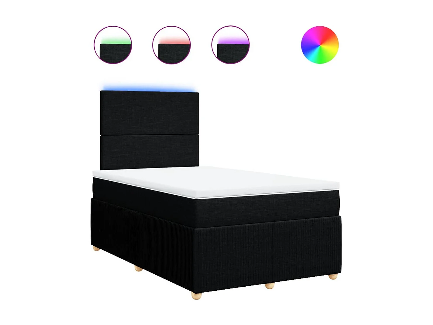 Boxspring met matras stof zwart 120x200 cm