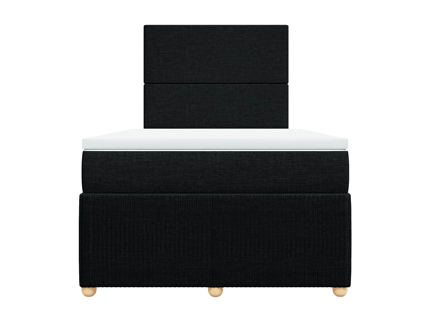 Cama box spring con colchón tela negro 120x200 cm