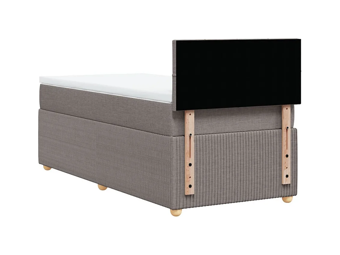Cama com molas/colchão 100x200 cm tecido cinza-acastanhado