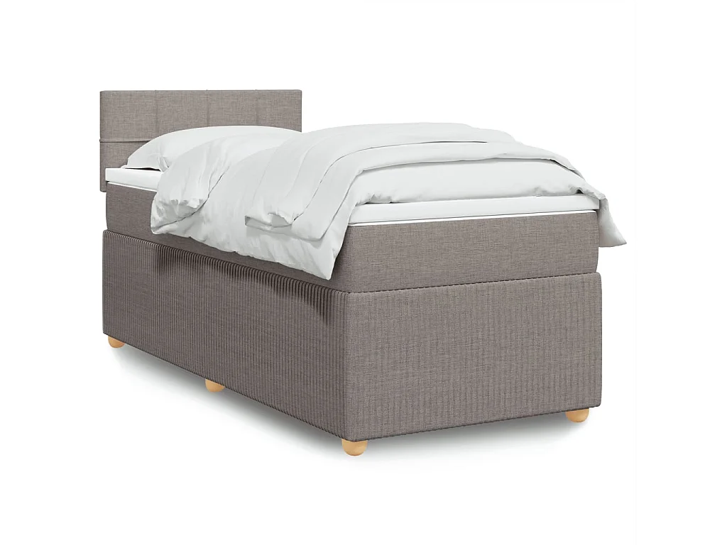 Sommier à lattes de lit avec matelas Taupe 100x200 cm Tissu