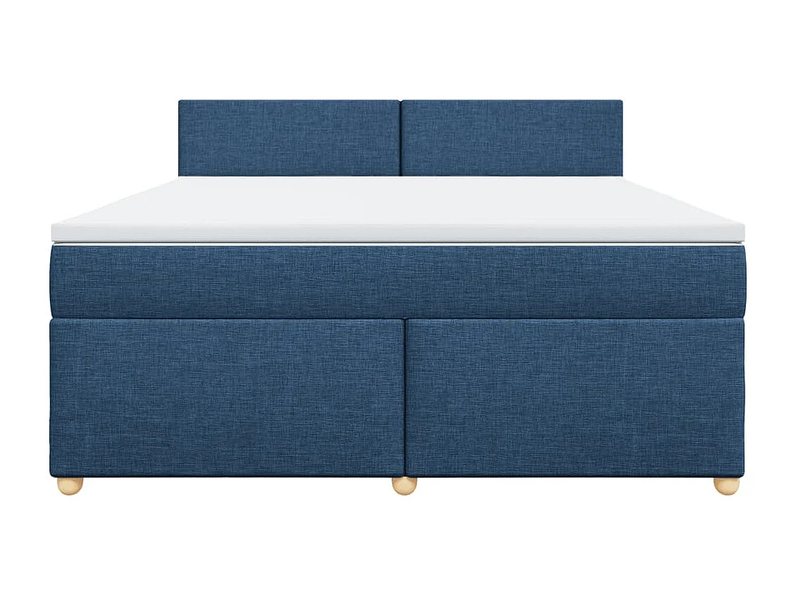 Cama com molas/colchão 180x200 cm tecido azul