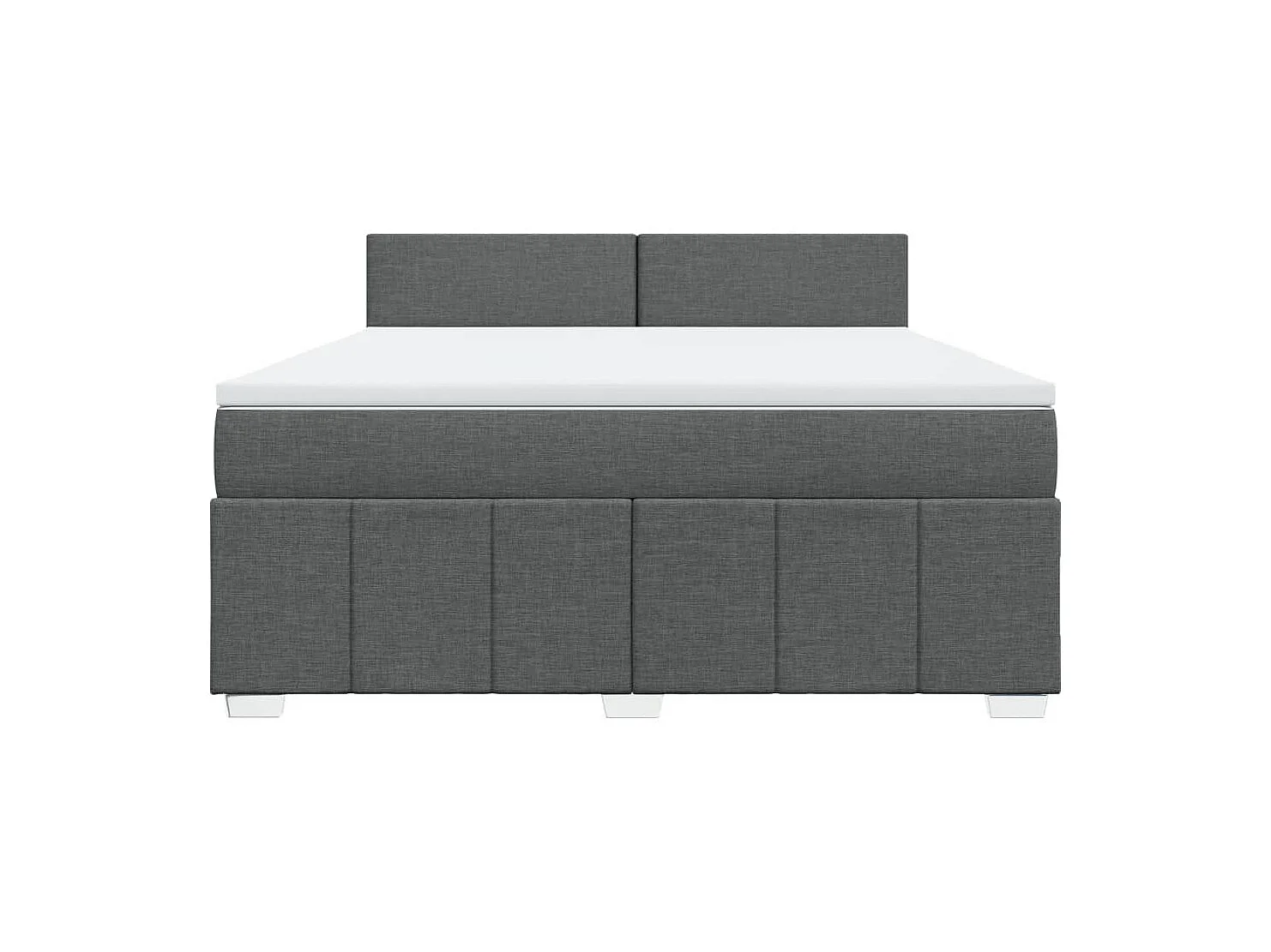 Sommier à lattes de lit avec matelas Gris foncé 180x200cm Tissu