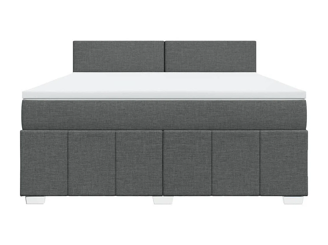 Sommier à lattes de lit avec matelas Gris foncé 180x200cm Tissu