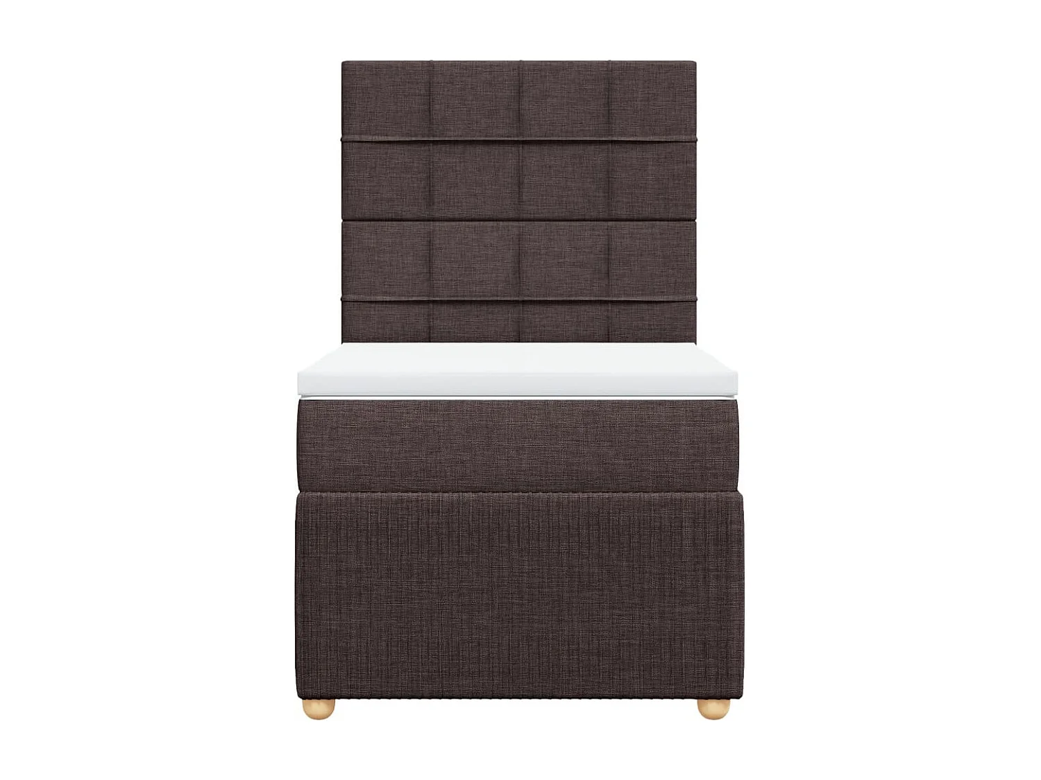 Cama com molas/colchão 100x200 cm tecido castanho-escuro