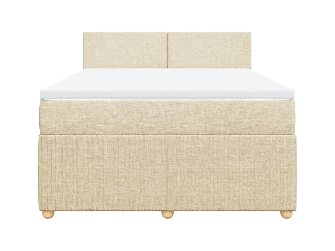 Sommier à lattes de lit avec matelas Crème 140x190 cm Tissu