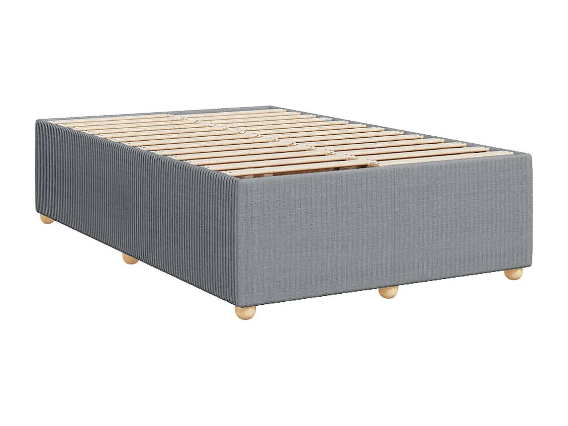 Cama box spring con colchón tela gris claro 120x190 cm