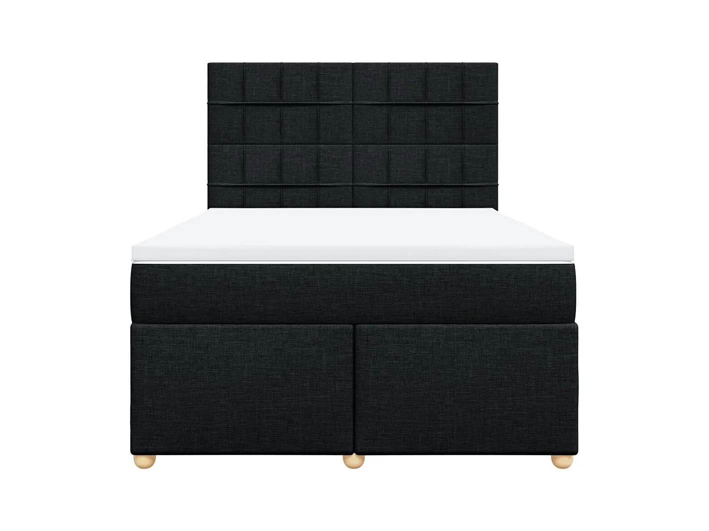 Sommier à lattes de lit avec matelas Noir 140x200 cm Tissu