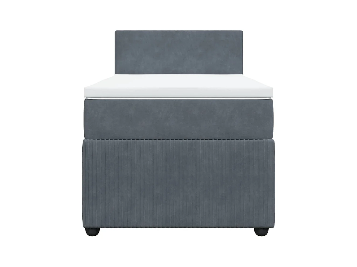 Sommier à lattes de lit et matelas Gris foncé 80x200 cm Velours