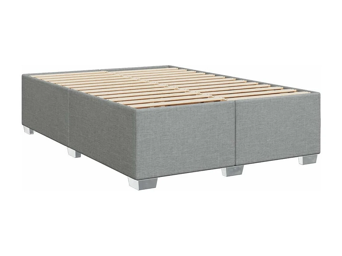 Sommier à lattes de lit avec matelas Gris clair 160x200cm Tissu