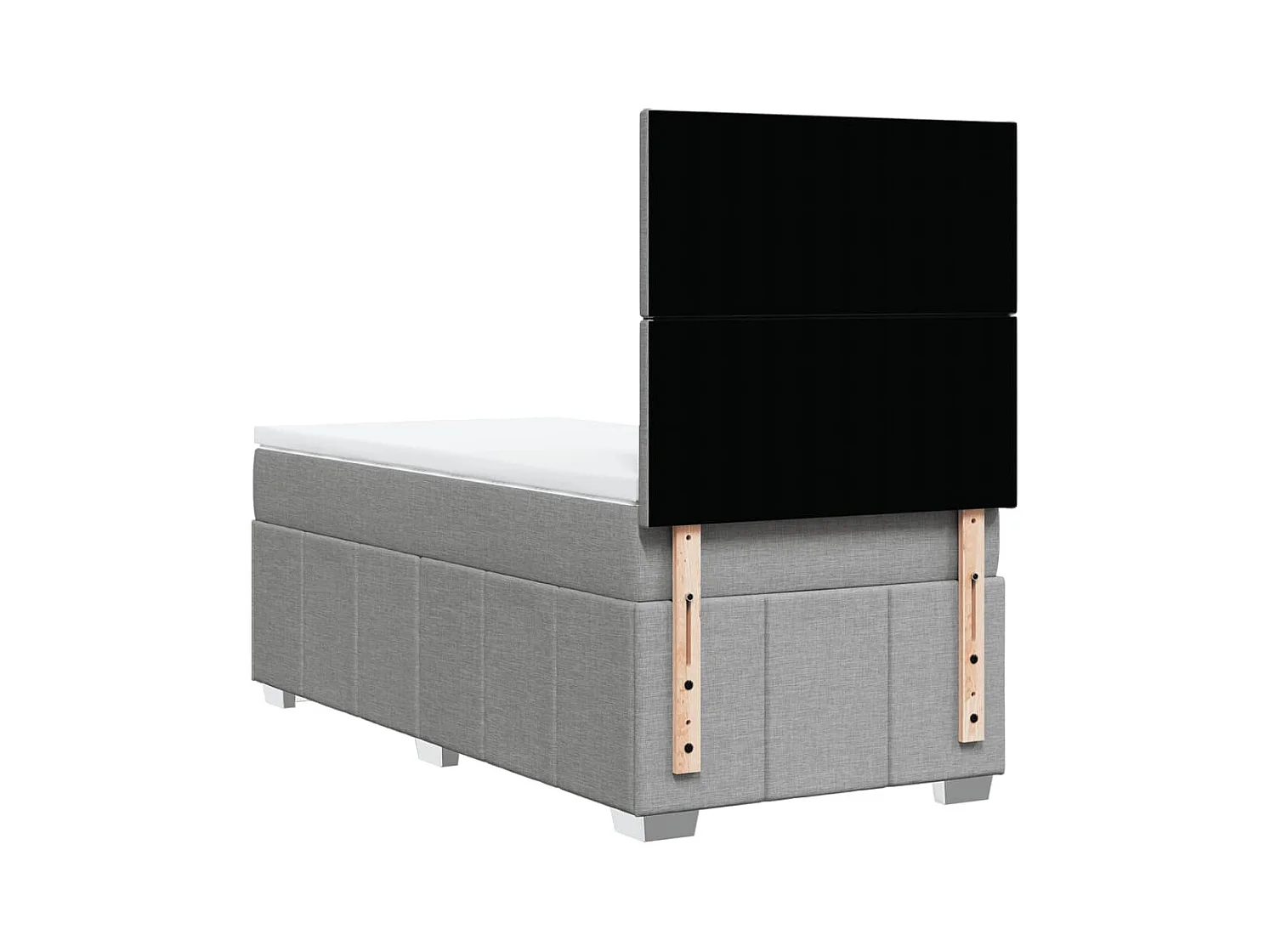 Sommier à lattes de lit et matelas Gris clair 90x190 cm Tissu